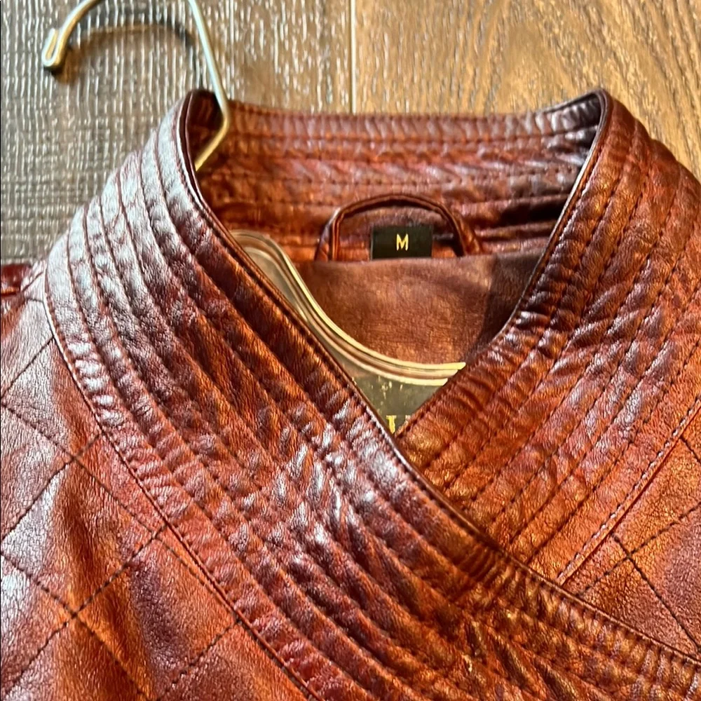 GUESS Women's Mahogany Leather Jacket - Picture 6 of 14